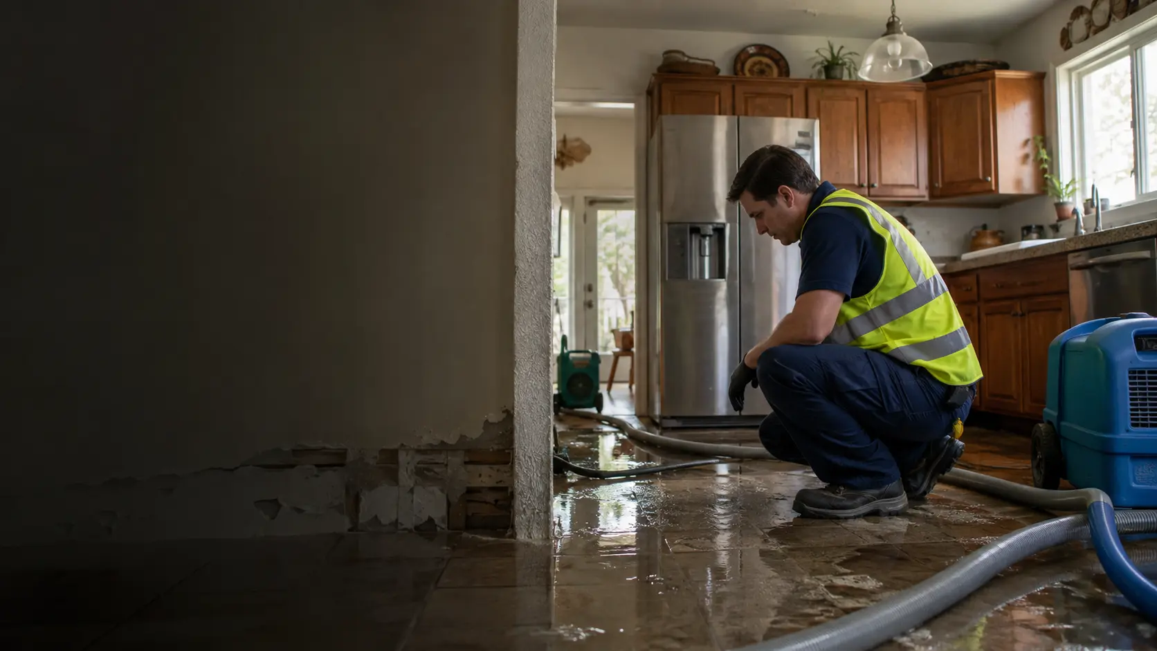 Tucson Restoration Guard technician working inside a local home